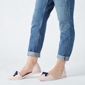 Native Pink Flats with Navy Bow